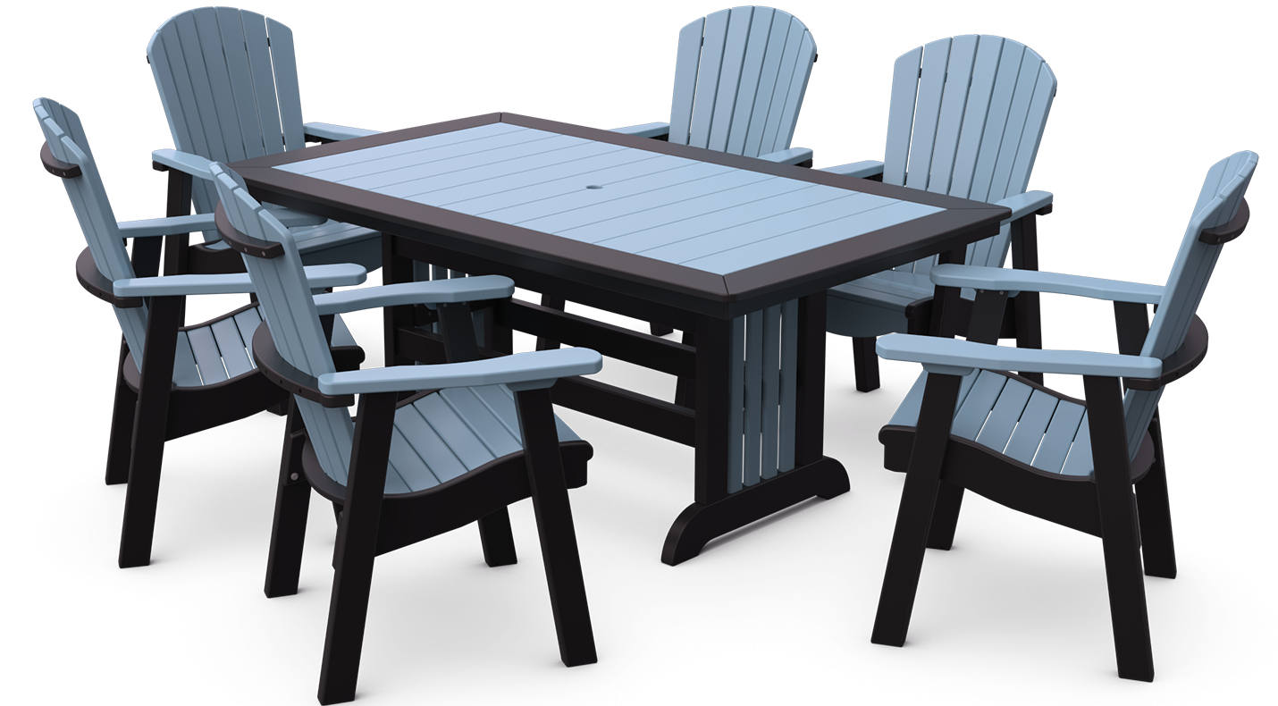 KP153 42×70 Mission Dining Table KP26 Supreme Dining Chairs