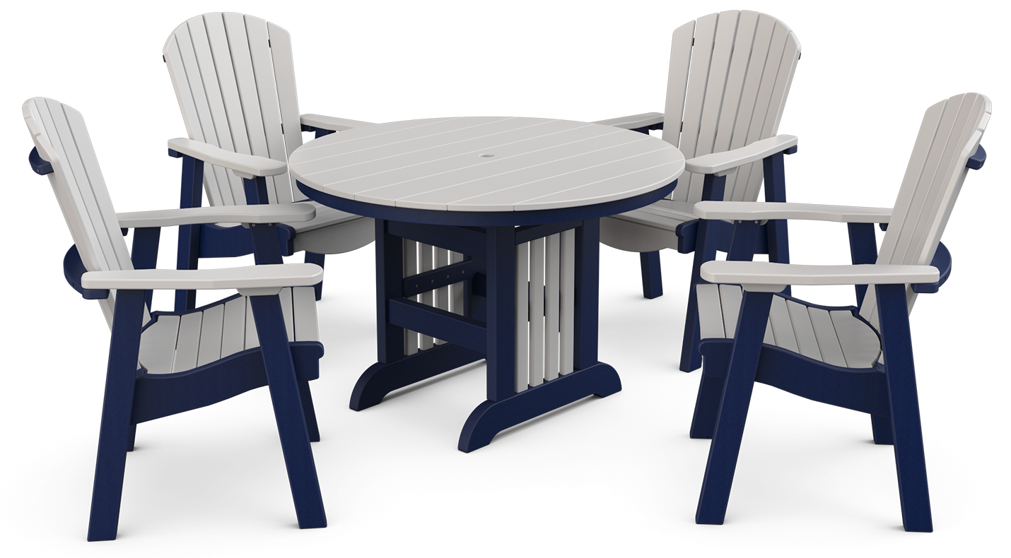 KP37 44” Round Mission Dining Table KP26 Supreme Dining Chairs