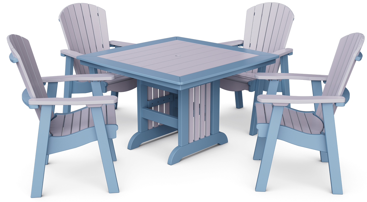 KP46 45” Square Mission Dining Table KP26 Supreme Dining Chairs