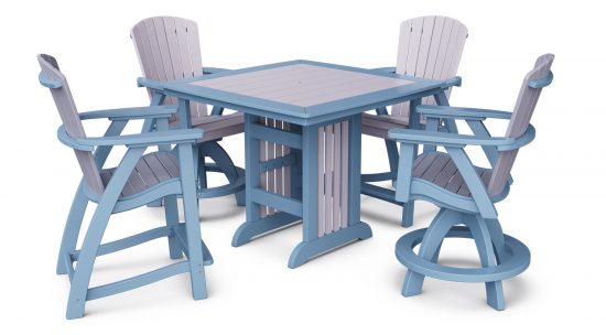 KP47 45” Square Mission Balcony Table Set