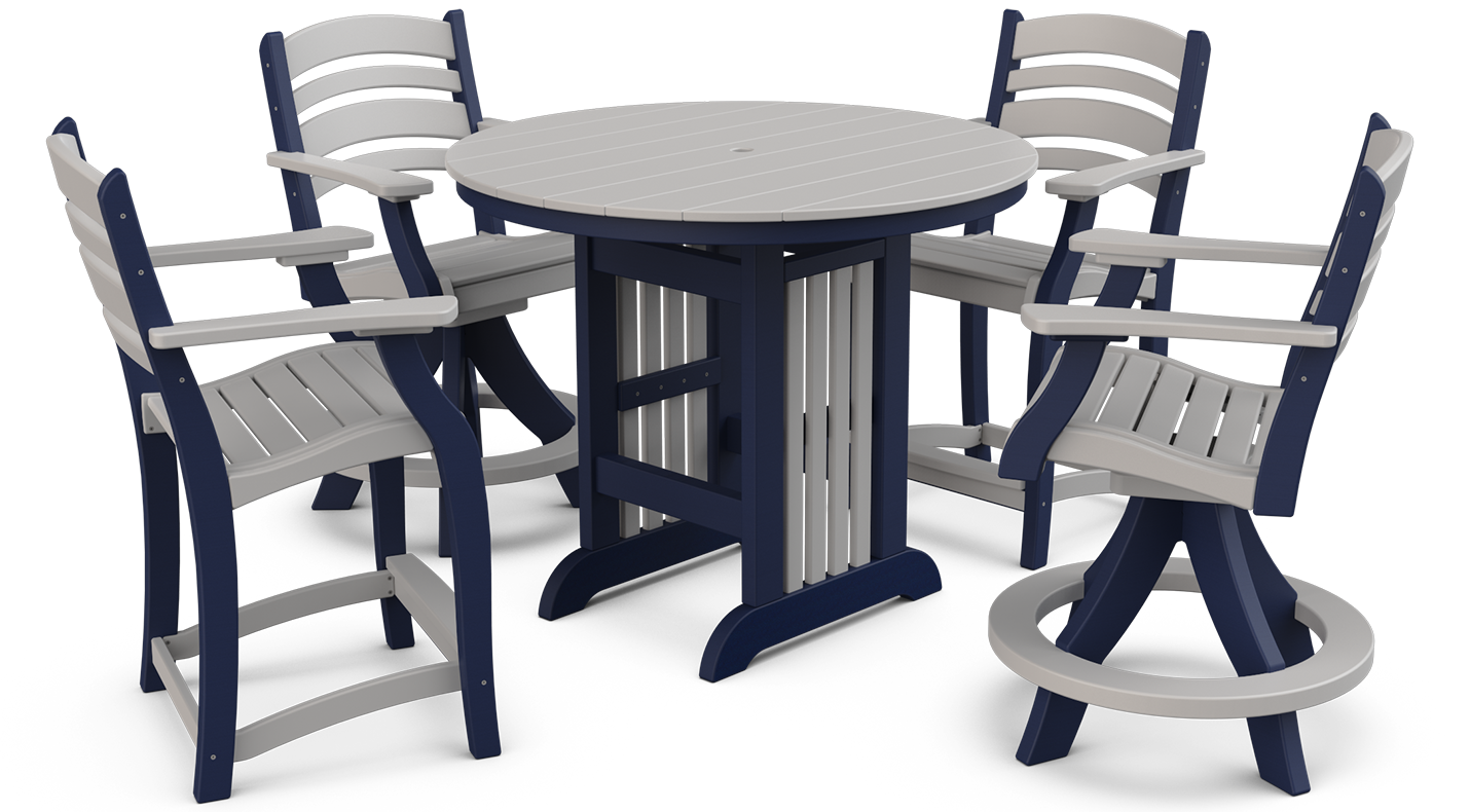 KP38 44” Round Mission Balcony Table Set