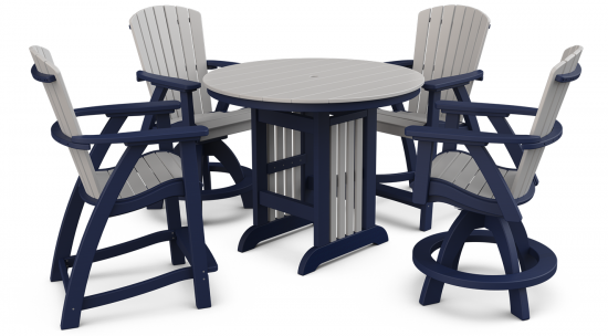 KP38 44” Round Mission Balcony Table Regal Set