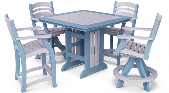 KP47 45” Square Mission Balcony Table Set