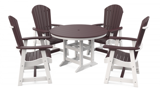 KC5044 44” Round Prince Dining Table KP11 Empress Deck Chairs